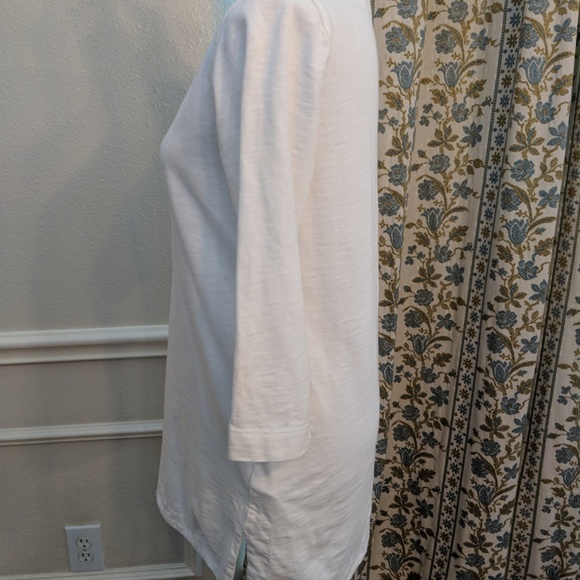 J Crew Shit Tunic XS White 3/4 Sleeve Pullover - Picture 6 of 8